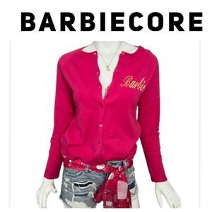 Carolyn Taylor Hot Pink‎ Barbiecore Cardigan Sweater - S